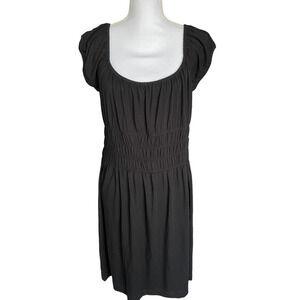 Karen Kane Dress Size XL Black Smocked Waist Lifestyle Peasant Boho Chic NEW